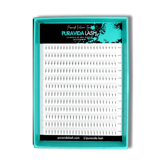 Abanicos pre-hechos para extensiones de pestañas de volumen de Puravida Lash
