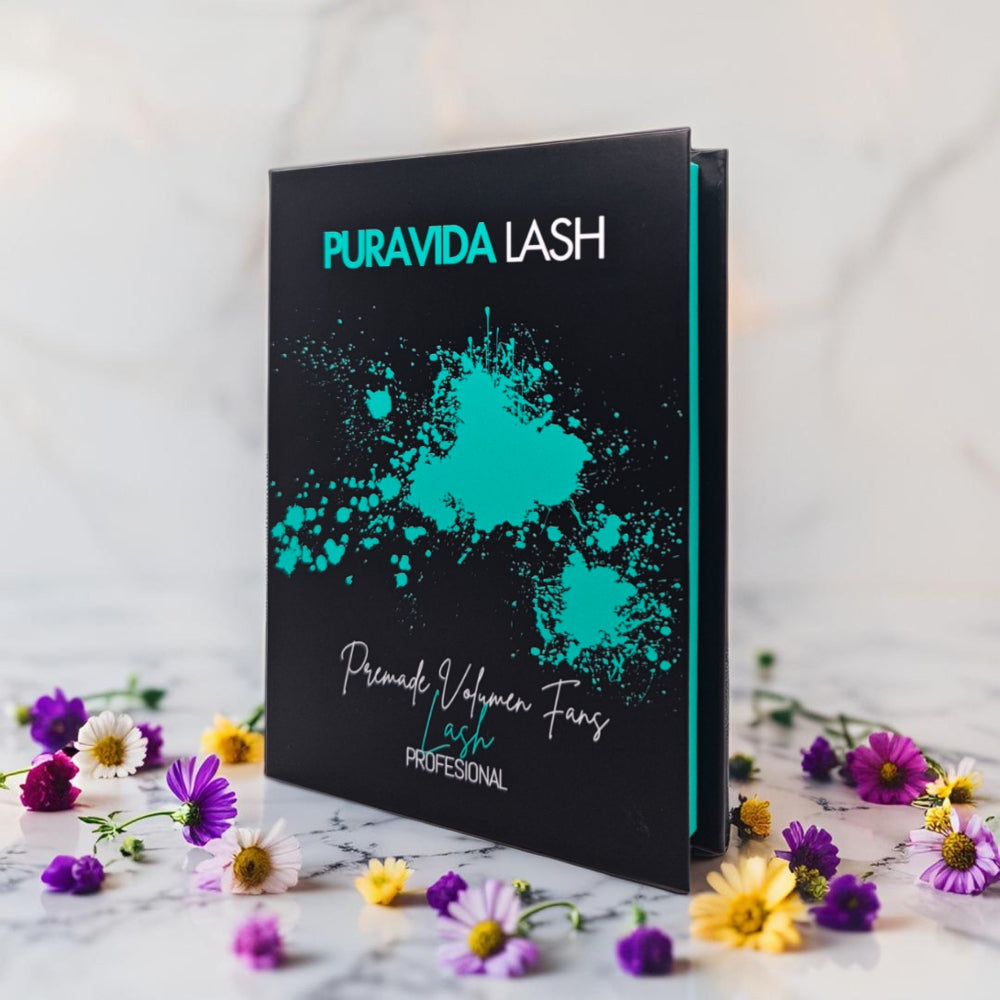 Abanicos pre-hechos para extensiones de pestañas de volumen de Puravida Lash